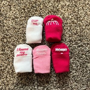 Pink And White Set Of Baby Girls Socks- Like New